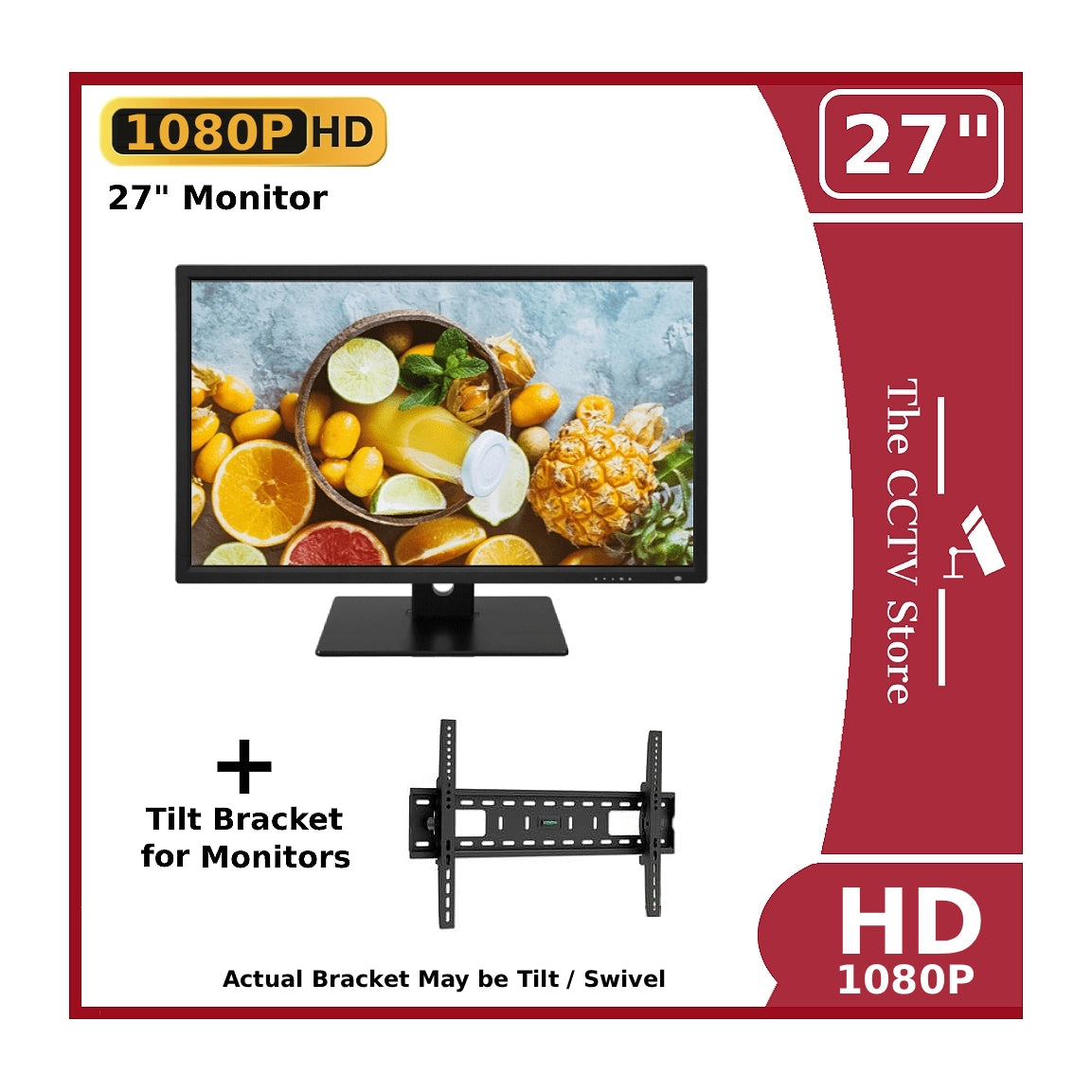27" Monitor for CCTV Large Display LED Monitor 16:9 & 2 HDMI Ports available in 4K ULTRA HD and 1080p Full HD