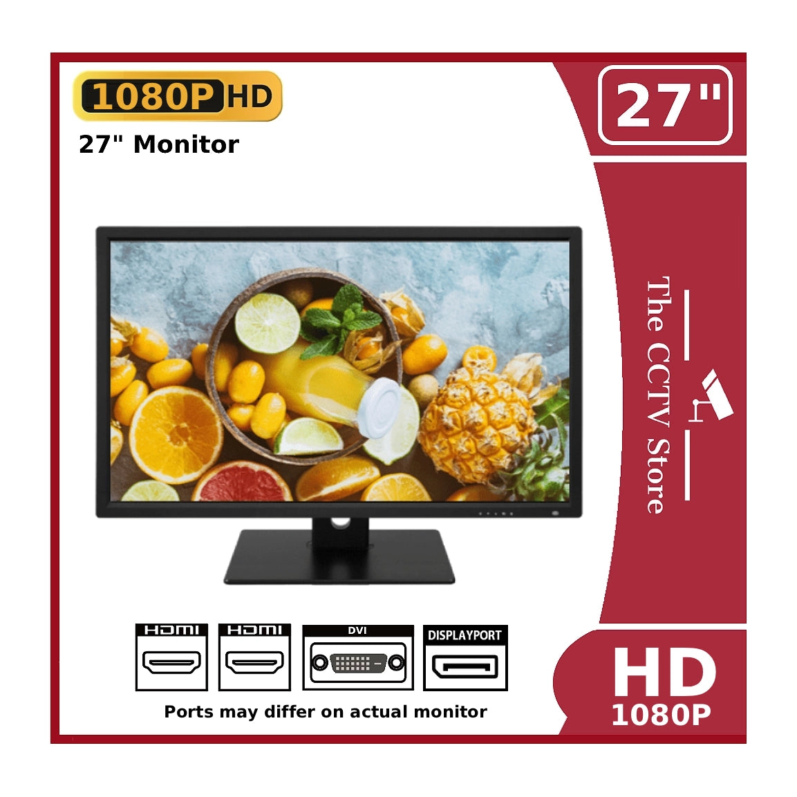 27" Monitor for CCTV Large Display LED Monitor 16:9 & 2 HDMI Ports available in 4K ULTRA HD and 1080p Full HD