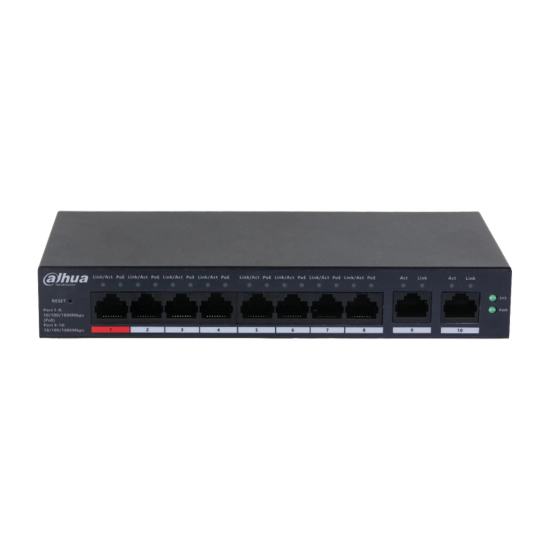 Dahua DH-CS4010-8GT-110 10-Port Cloud Managed Desktop Gigabit Switch with 8-Port PoE