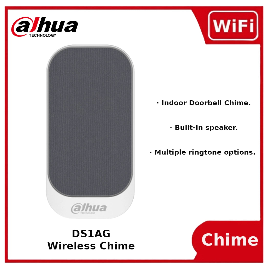 Dahua DH-DS1AG Indoor Wireless Doorbell Chime Smart WiFi 2.4 GHz, Custom Ringtones