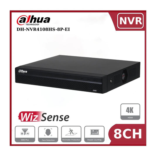 Dahua NVR4108HS-8P-EI 8 Channel PoE NVR 1HDD WizSense Network Video Recorder with 8 PoE Ports