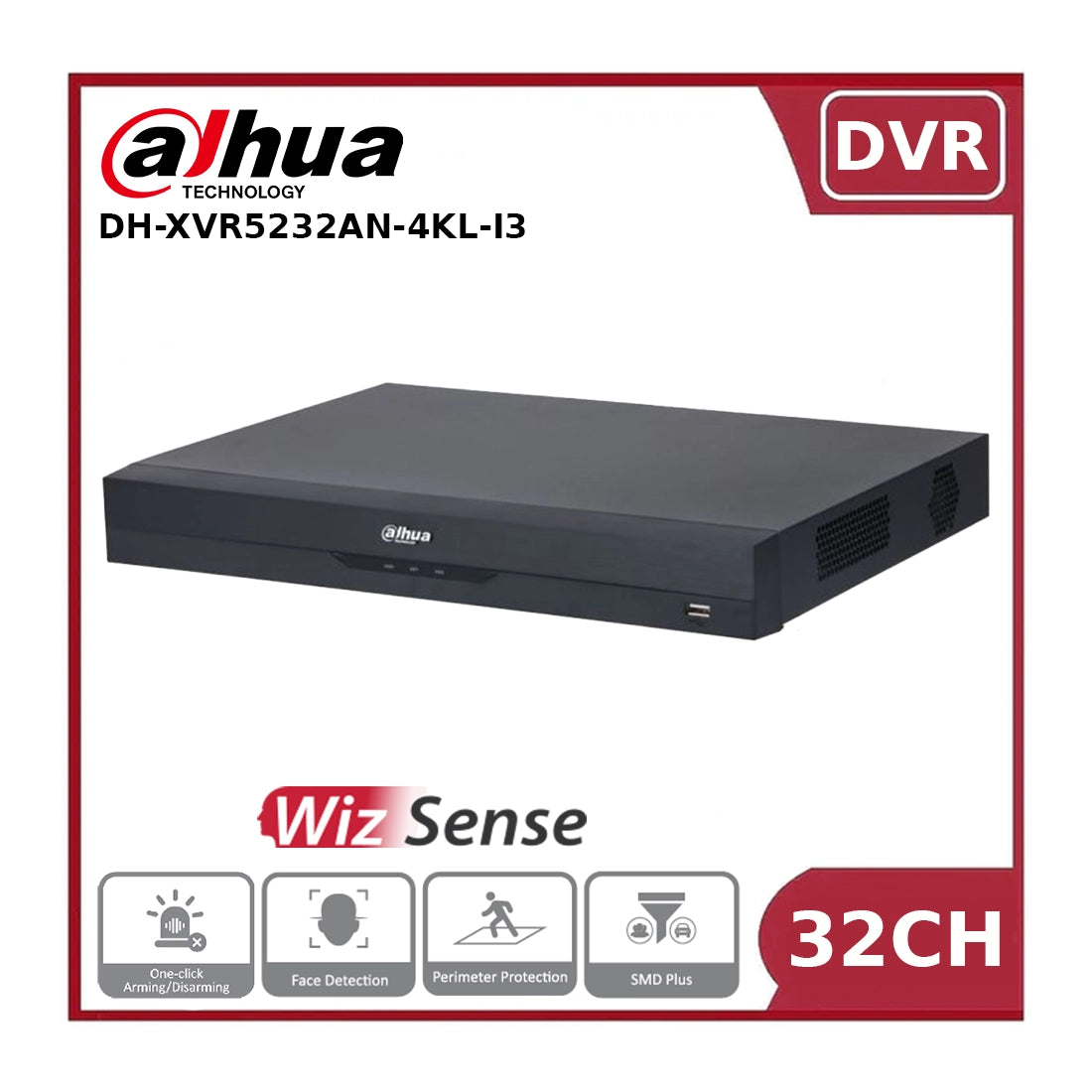 Dahua DH-XVR5232AN-4KL-I3 32 Channels Penta-brid 4K-N/5MP 1U 2HDDs WizSense Digital Video Recorder