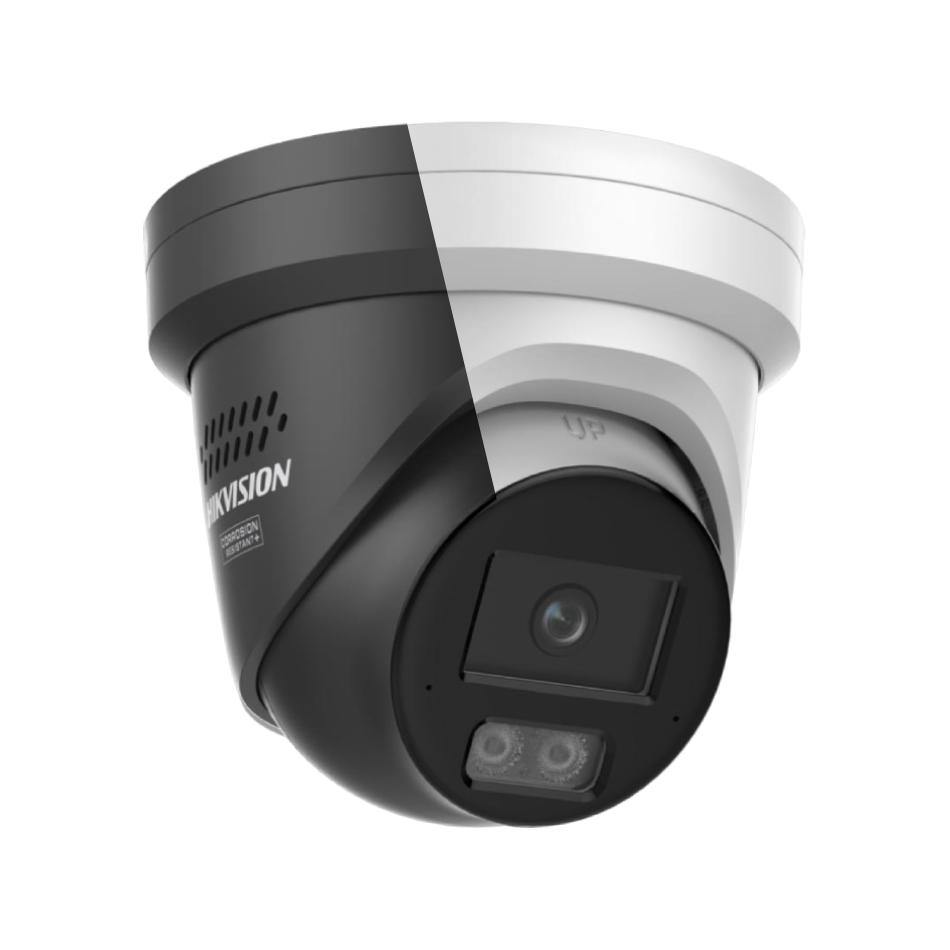 4MP Hikvision DS-2CD2347G3-LIS2UY/SL Smart Hybrid ColorVu 3.0 Acusense Turret Camera, 2-Way Talk