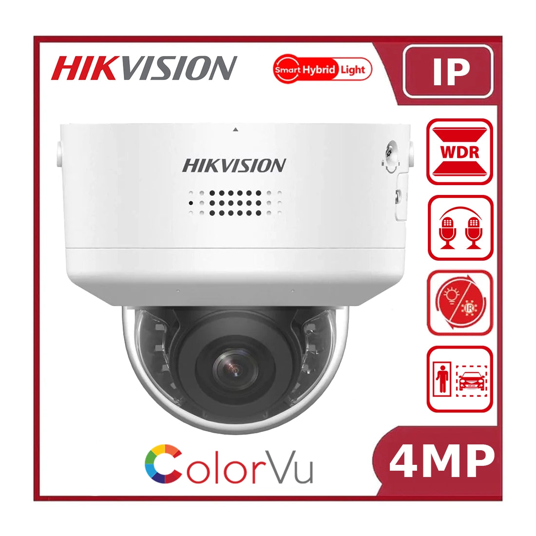 Hikvision DS-2CD2747G2H-LIPTRZS2U-SL 4MP Smart Hybrid Light with ColorVu Motorized PTRZ Varifocal Dome Network Camera - NR