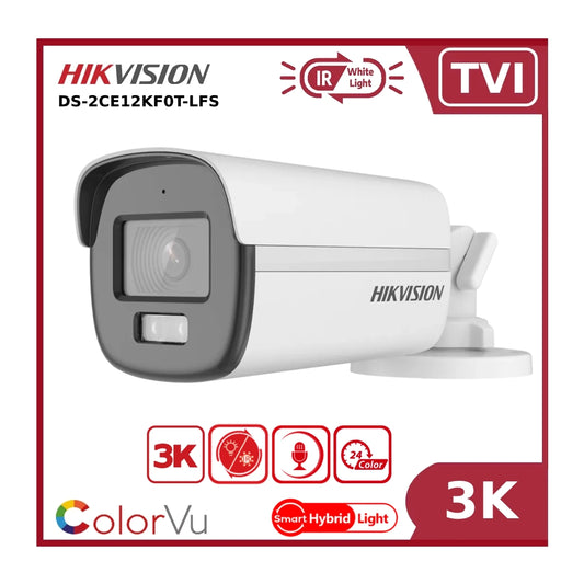 Hikvision DS-2CE12KF0T-LFS 3K TVI AoC ColorVu + IR Hybrid Dual-light Fixed Bullet Camera
