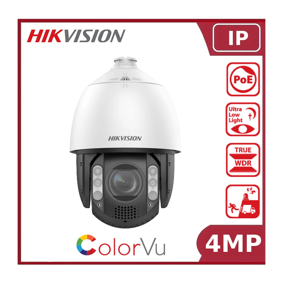 Hikvision DS-2DE7A412MCG-EB 4MP Dual Lens TandemVu PTZ IP Camera with ColorVu, Detail Zoom - NR