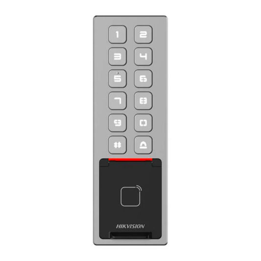 Hikvision DS-K1T805MBFWX – IP Standalone Keypad & Proximity Terminal, 12V, Waterproof, Wiegand, Remote Management