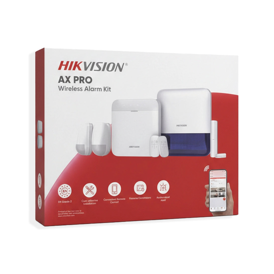 Hikvision AX PRO DS-PWA96-KIT1-WE Wireless Intruder Alarm Kit, up to 96 Wireless Zones/Outputs