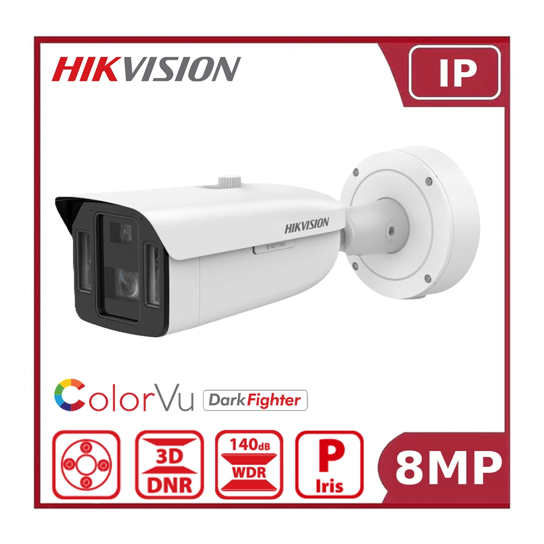 Hikvision IDS-2CD8A86G0-XZHSY 8MP 4K DeepinView Network Bullet Camera with 15x Optical Zoom, Face Capture, and DarkFighter - NR