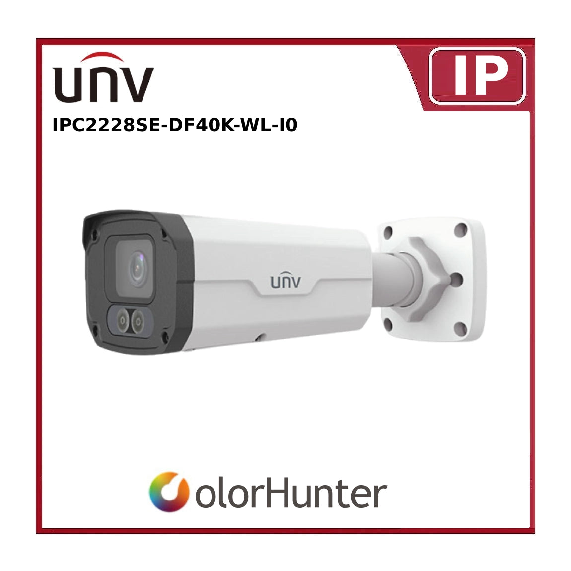Uniview 8MP Prime 3 Bullet White/Black IPC2228SE-DF40K-WL-I0 Network Camera