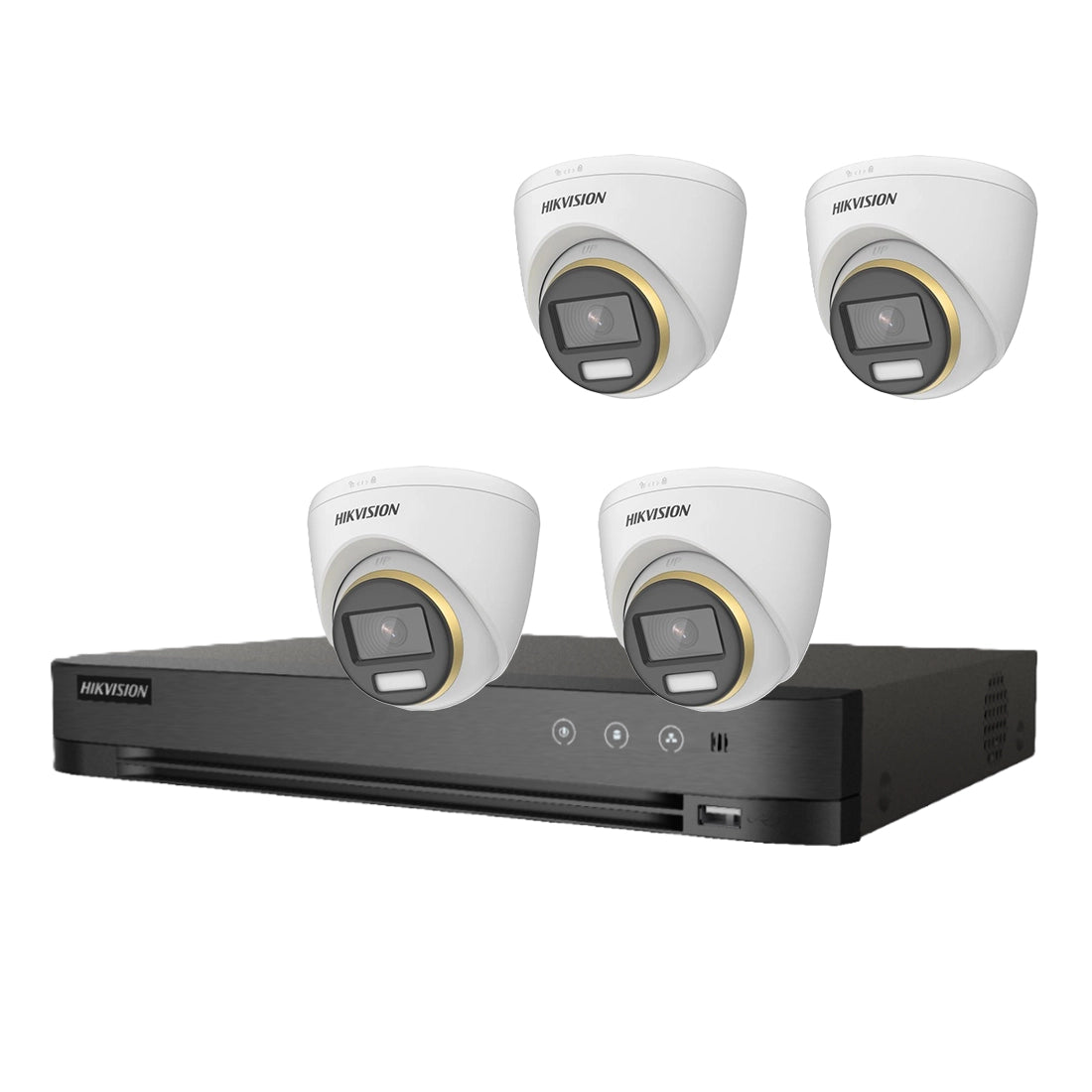 Hikvision 3K 4CH PoC Kit – 4 x DS-2CE72KF3T-LE Cameras + iDS-7204HUHI-M1/P DVR + 1TB HD - Clearance