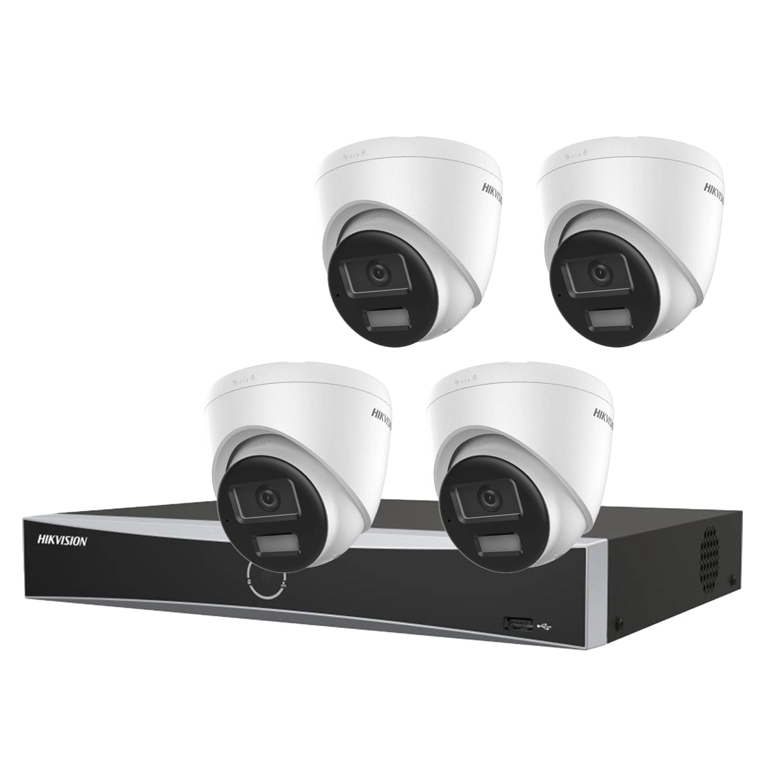 Hikvision 8MP 4CH IP NVR Kit – DS-2CD1383G2-LIUF/SL Cameras + DS-7604NXI-K1/4P(D) + 2TB HDD