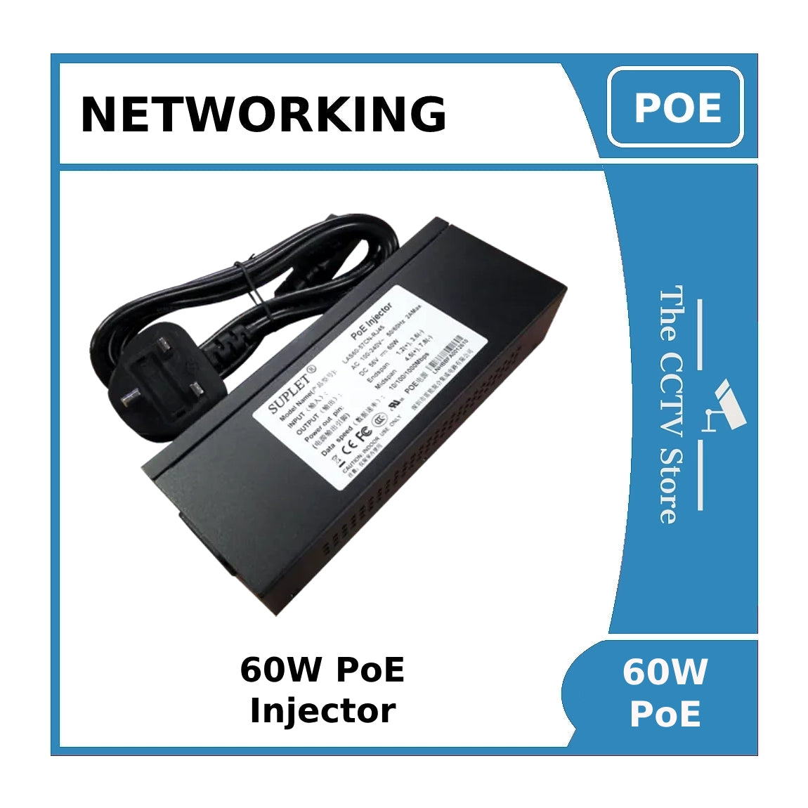 Hikvision 60W POE Injector LAS60-57CN-RJ45