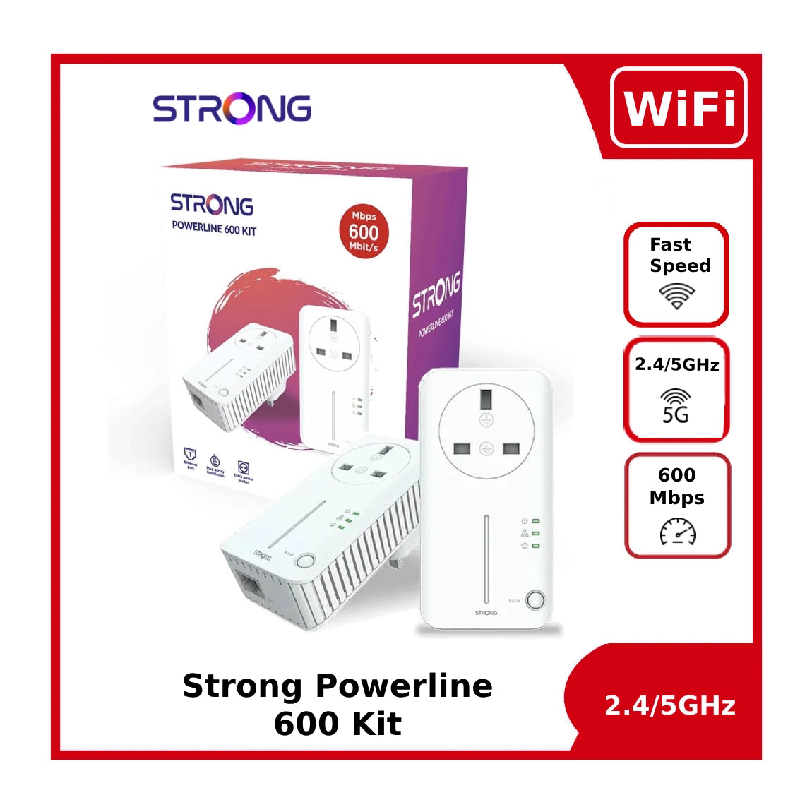 Strong Powerline Passthrough AV600 Up To 600 Mbps