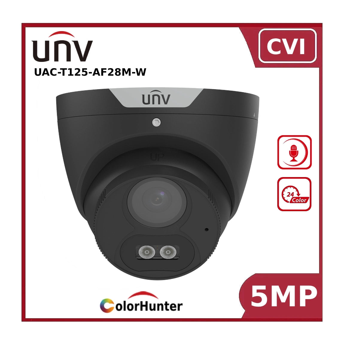 Uniview 5MP UAC-T125-AF28M-W ColourHunter HD Fixed Eyeball Analog Camera