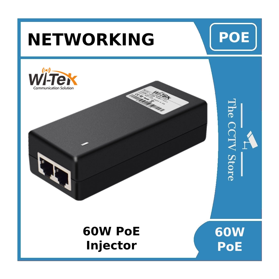 60W POE Injector for Hikvision and Dahua IP PTZ Cameras - Ubiquiti or WiTek or Ruijie