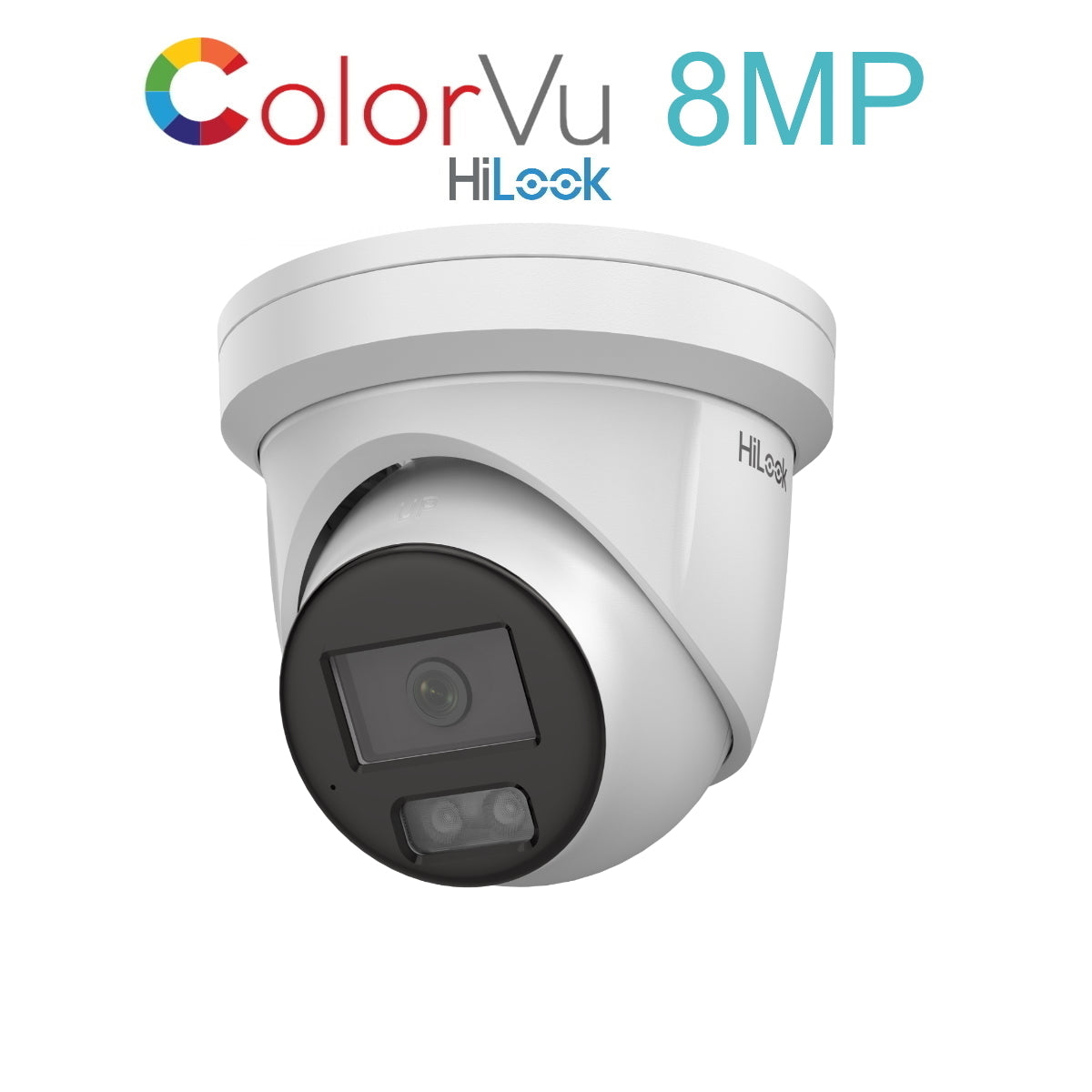 IPC-T289H-MU HiLook 8MP 4K Ultra HD ColorVu IP POE network turret camera, 30m LED, built-in Microphone