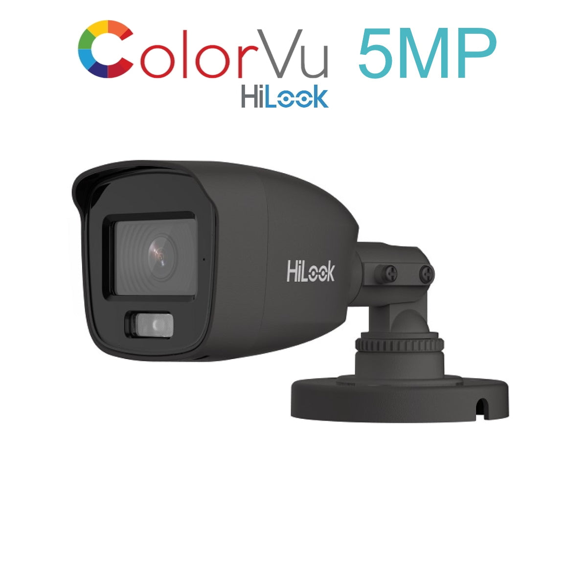 THC-B159-MS 2.8mm HiLook 5MP 3K ColorVu HD-TVI analogue bullet camera with built-in mic and 20m LED