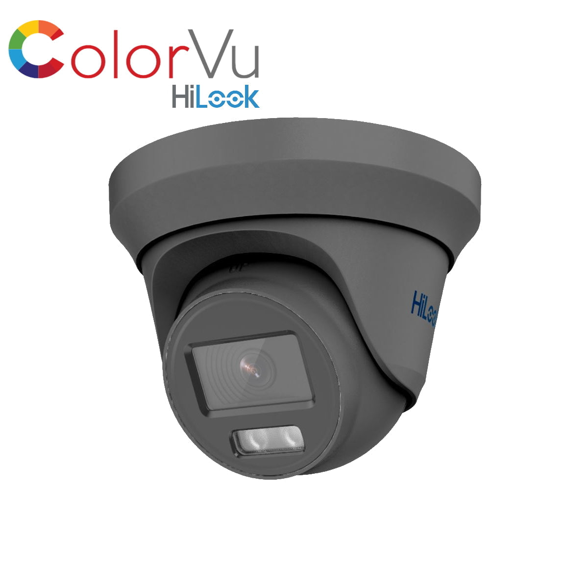 THC-T229-M 2.8mm HiLook 2MP 1080P HD-TVI ColorVu analogue turret camera with 40m LED in white or grey