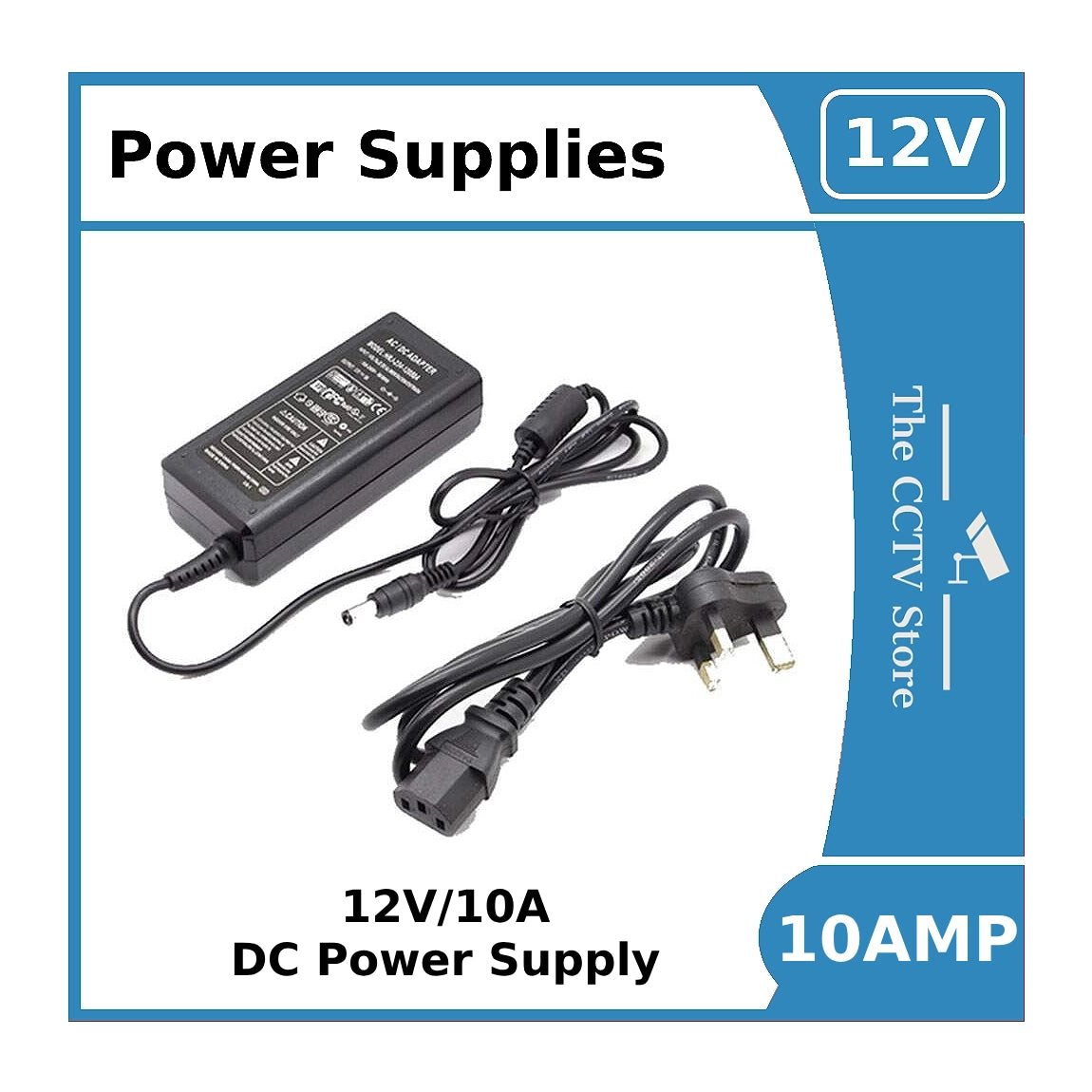 Power Supply 12V/10A for ColorVu CCTV Cameras -12vDC Power Supply 10amp + Splitter Option