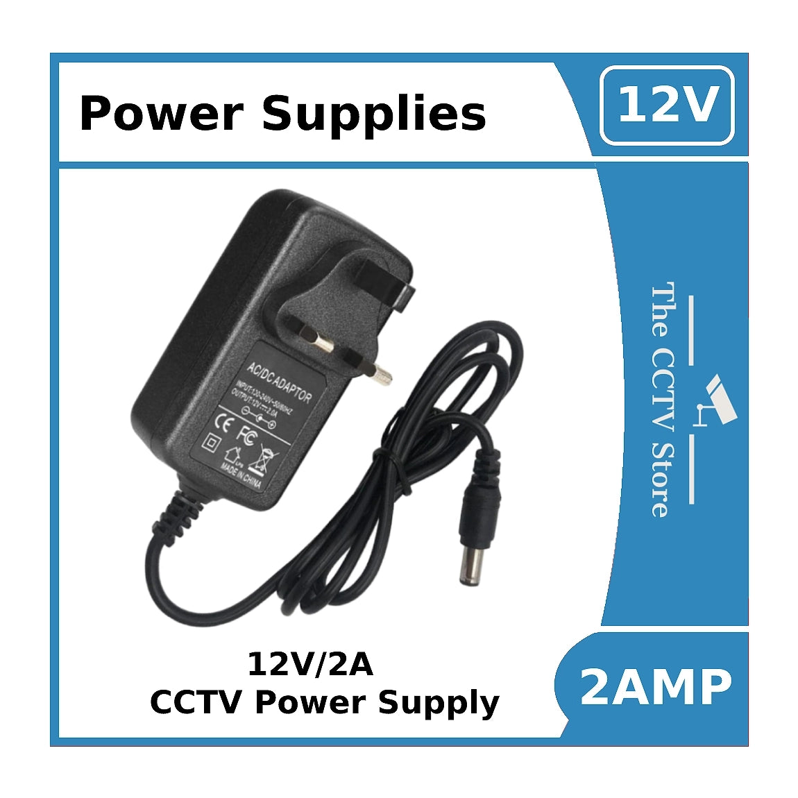 12V/2A Power Supply for CCTV Cameras -12v DC Power Supply 2amp