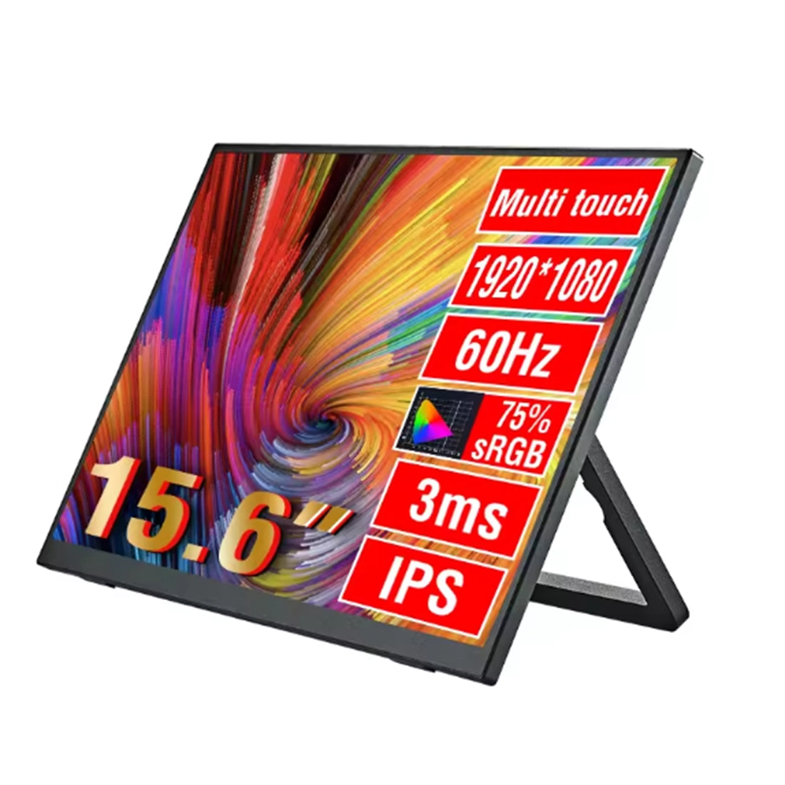 15.6-Inch Portable Full HD Monitor 1080P HDR 16:9 VESA Mountable 5V USB Powered – USB-C / HDMI