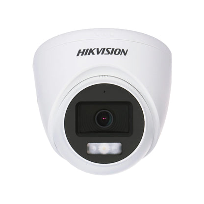Hikvision 8MP DS‑2CE78U0T‑LF Smart Hybrid Light ColorVu + IR Fixed Lens TVI Turret Camera 20M White Light + 40M IR - White