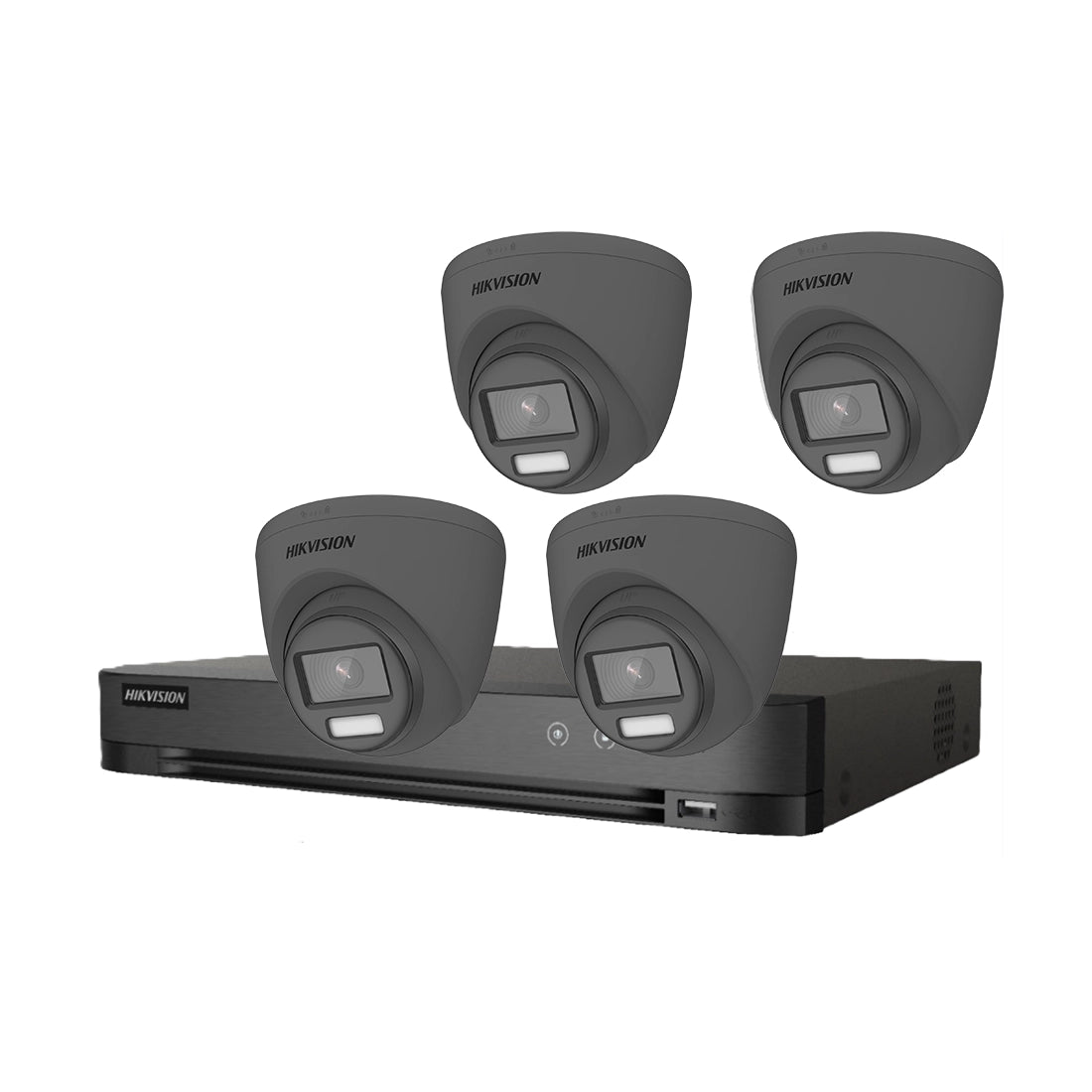 Hikvision 3K 4CH PoC Kit – 4 x DS-2CE72KF3T-LE-Grey Cameras + iDS-7204HUHI-M1/P DVR + 1TB HD - Free Wi-Fi Range Extender