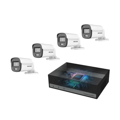 Hikvision 3K ColorVu 4-Channel 4-Camera eDVR Kit with Built-in eSSD + Free Wi-Fi Range Extender