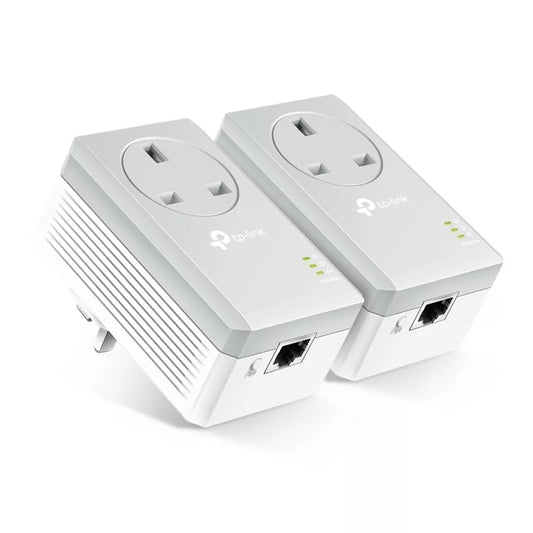 TP-Link TL-PA4010P KIT AV600 Passthrough Powerline Adapter Starter Kit Extend Wired Internet via Electrical Outlets