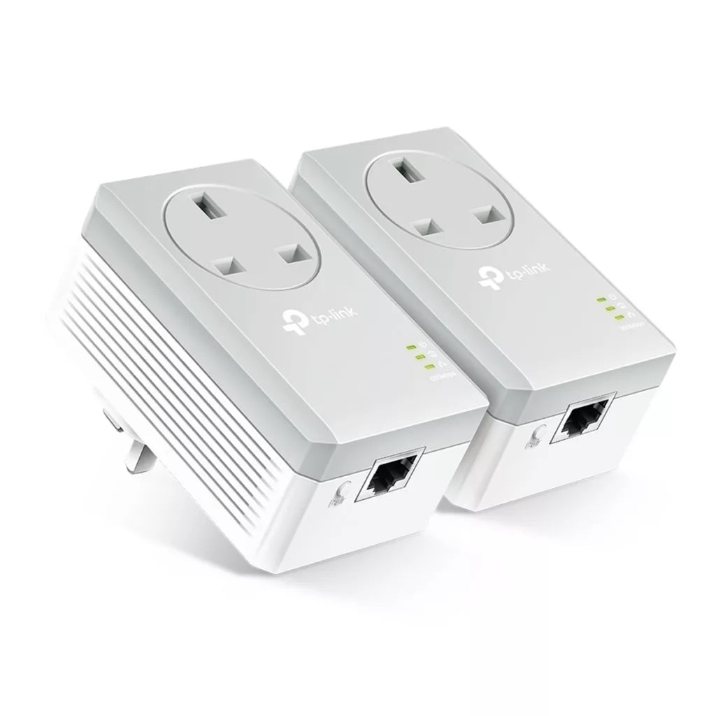 TP-Link TL-PA4010P KIT AV600 Passthrough Powerline Adapter Starter Kit Extend Wired Internet via Electrical Outlets