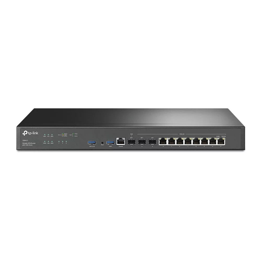 TP-Link ER8411 Omada Enterprise VPN Router Dual 10GE Ports, Multi-WAN, and Cloud Management