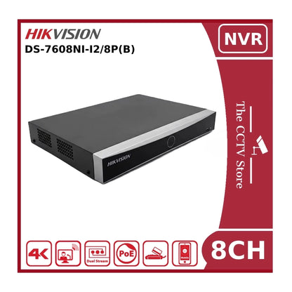 Hikvision DS-7608NI-I2/8P 12MP PoE 8 Channel NVR With 2HDD Bays & 8PoE Ports