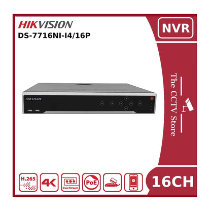 Hikvision DS-7716NI-I4/16P PoE 16 Channel 12MP 4K NVR With 4 HDD Bays