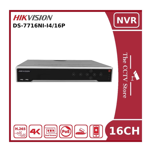 Hikvision DS-7716NI-I4/16P PoE 16 Channel 12MP 4K NVR With 4 HDD Bays