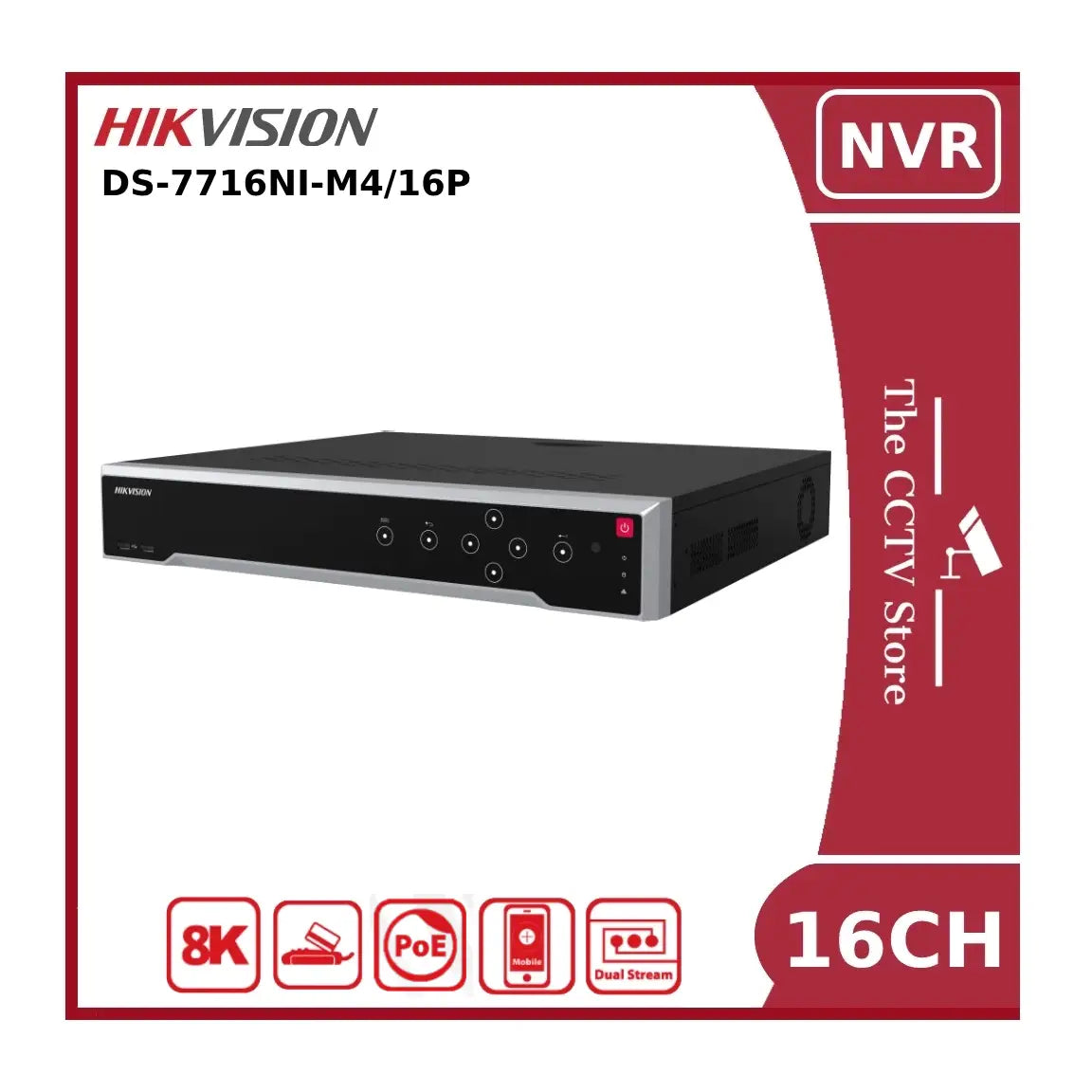 Hikvision DS-7716NI-M4/16P 32MP 8K 16 Channel NVR With 4 HDD Bays – The ...