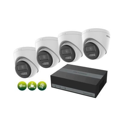 Hikvision 8MP 4CH TVI CCTV Kit – DS‑2CE78U0T‑LF Cameras + iDS-E04HUHI-B + 1TB SSD - Clearance