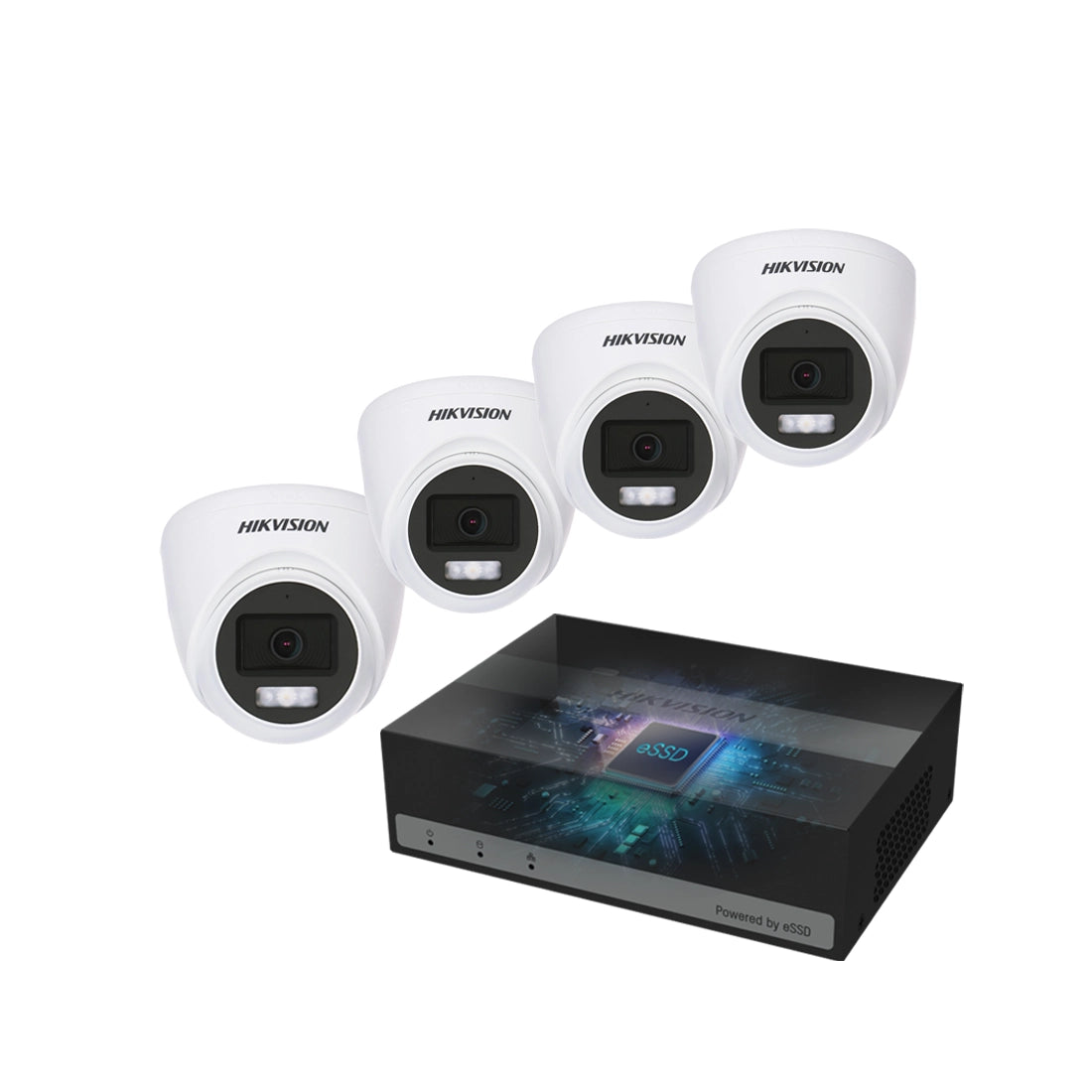Hikvision 8MP 4CH TVI CCTV Kit – DS‑2CE78U0T‑LF Cameras + iDS-E04HUHI-B + 1TB SSD - Clearance