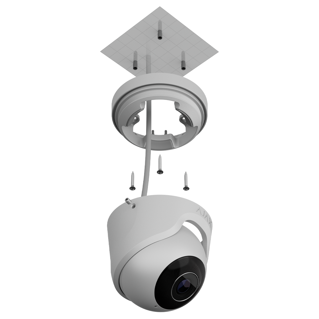 Ajax 64923/64924 5MP HD White Turret IP CCTV Camera with Wide-Angle Lens and IR Night Vision