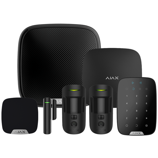Ajax-90779 Superior Wireless Alarm Kit 9 S - Black "NR"