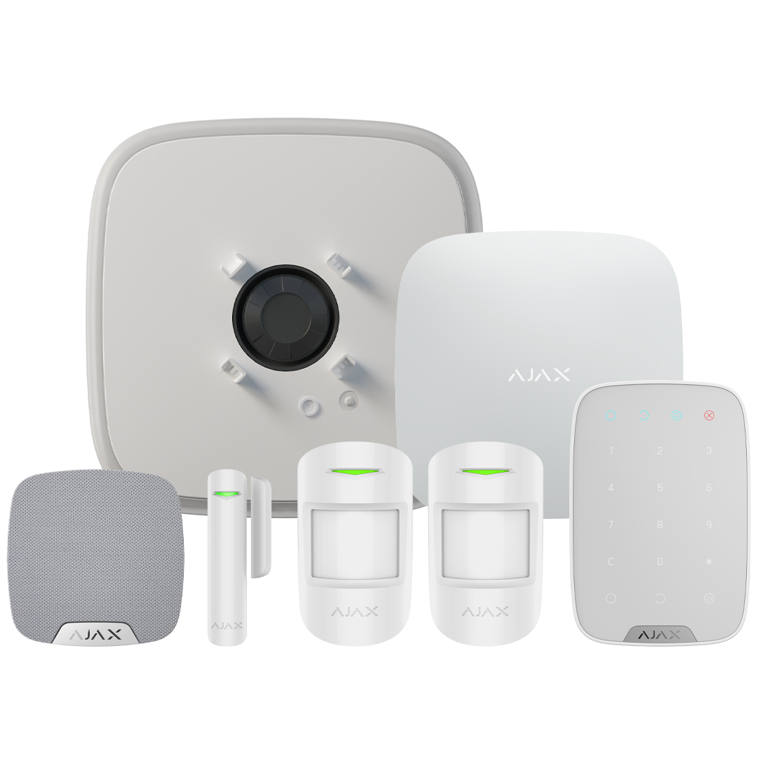 Ajax-107113 Superior Hub2 Plus Wireless Alarm Kit 18 S - White "NR"