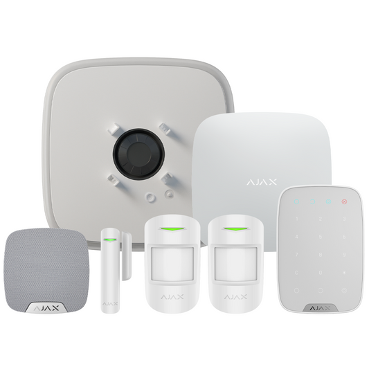 Ajax-107113 Superior Hub2 Plus Wireless Alarm Kit 18 S - White "NR"