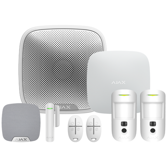 Ajax-90783 Superior Hub2 Plus Wireless Alarm Kit 11 S - White "NR"