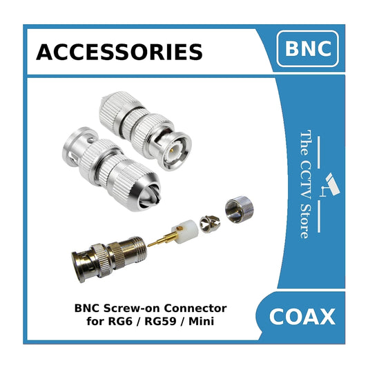 BNC Connector 4 Pieces BNC Screw-on Male Crimp (For RG6 / RG59 / Mini) (No Crimping Needed)