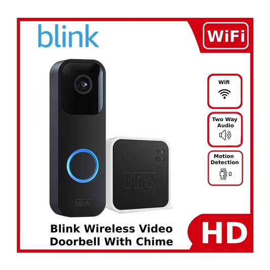 Blink WiFi Video Doorbell With 2 Way Audio, Motion Detection, With Chime 1080P + Battery Powered Wireless Video Doorbell