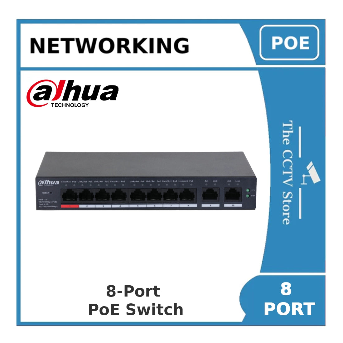 Dahua DH-CS4010-8ET-110 – 8 Port Cloud Managed PoE Switch 110W