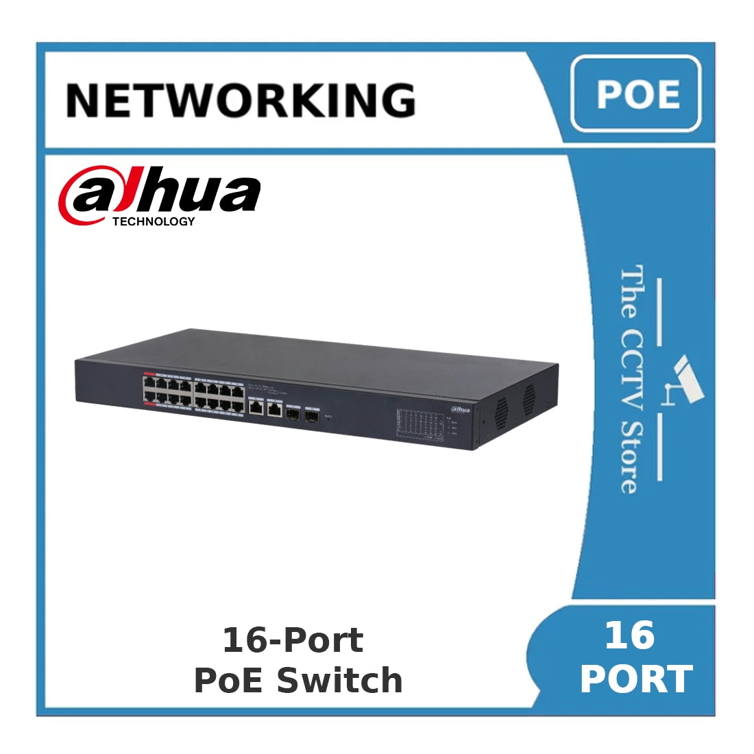 Dahua DH-CS4218-16ET-135 - 16-Port 10/100Mbps Cloud Managed PoE Switch 135W