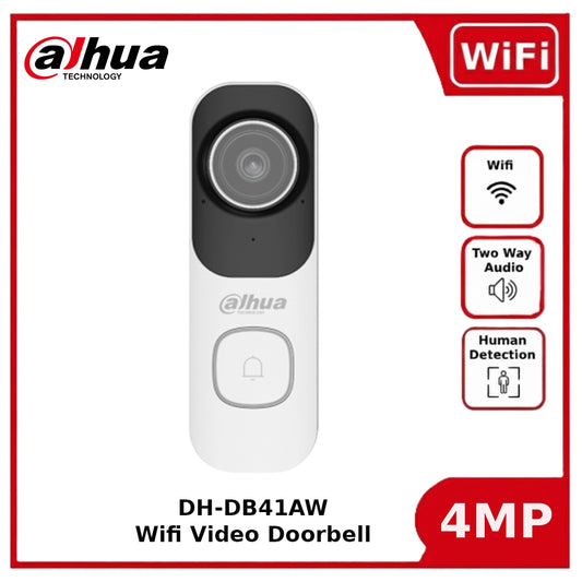 Dahua DH-DB41AW 4MP Smart Wi-Fi Video Doorbell with Two-Way Audio & Human Detection