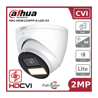 Dahua DH-HAC-HDW1239TP-A-LED-S3 - 2MP Full-Color HDCVI Fixed-Focal Eyeball Camera