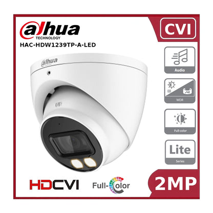 Dahua HAC-HDW1239TP-A-LED 2MP Full-Color HDCVI Fixed Eyeball Camera with Audio